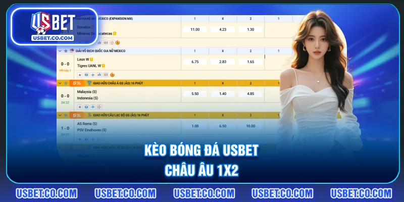 Kèo bóng đá USBET châu Âu 1x2